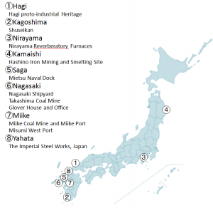UNESCO Meiji Sites Map
