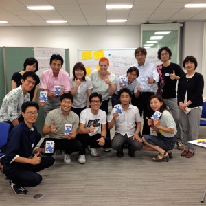 Dawn (centre) with one of the training groups