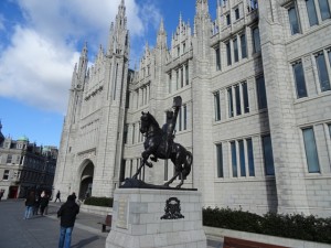 Robert the Bruce Statue outside Marischal College Broad Street in Aberdeen