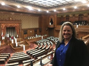 Vicky at the National Diet Building in Tokyo